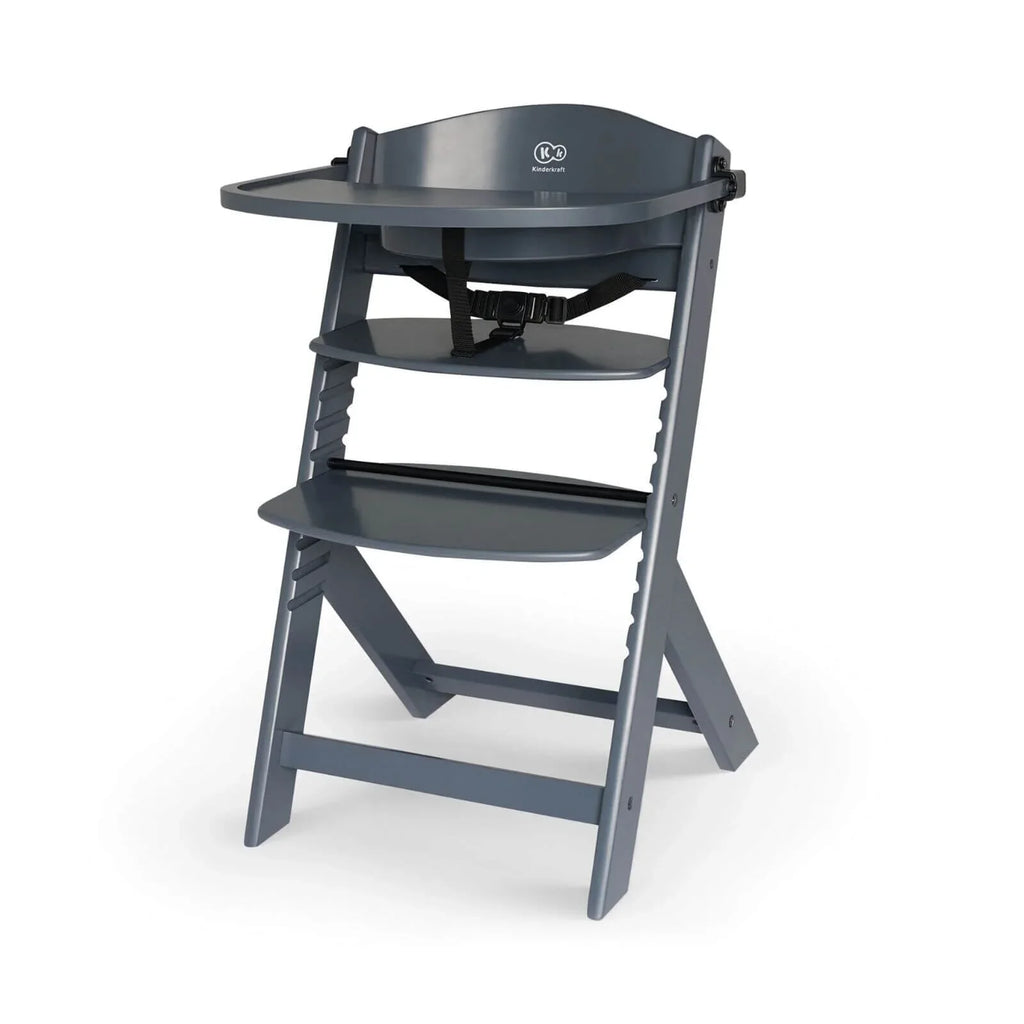 Kinderkraft Enock Wooden Highchair - Full Grey