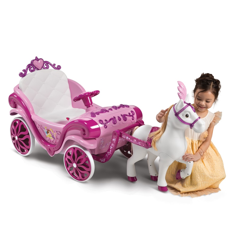 Kids Disney Princess 6v Electric Ride-on Horse & Carriage