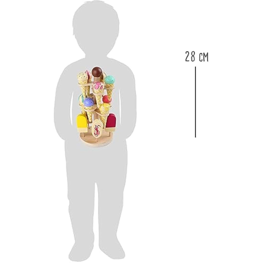 small foot movable wooden ice cream rack, accessories for grocery stores and children's kitchens, from 3 years, 1248