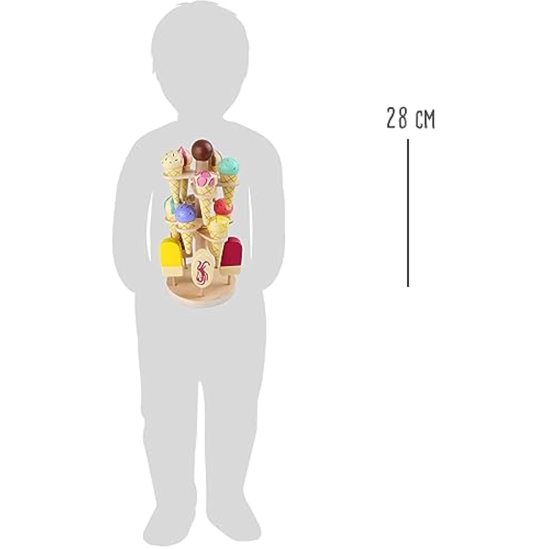 small foot movable wooden ice cream rack, accessories for grocery stores and children's kitchens, from 3 years, 1248