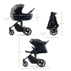 Kinderkraft 3-in-1 Mink Pro Prime 2 Travel System with Car Seat - Venezian Black