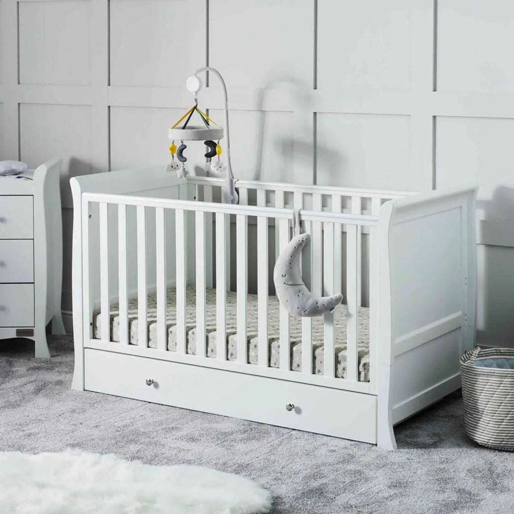 Ickle Bubba Snowdon Classic Cot Bed White - Without Mattress
