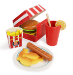 40-Piece Wooden Play Food Set Snack Shop with Drink Dispenser Ages 3+