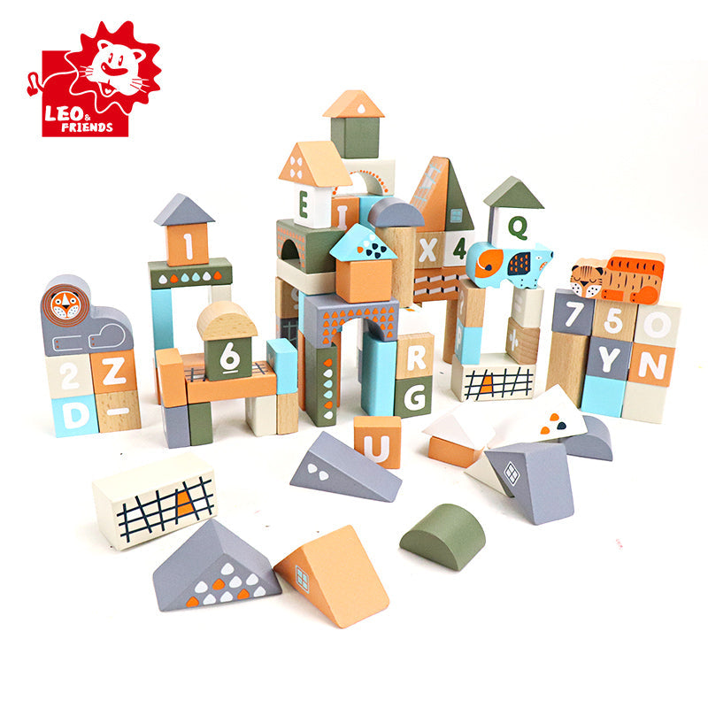 Wooden Count & Spell Blocks 101-Piece Set