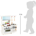 small foot 11159 Children's kitchen with oven, pan, saucepan, kitchen utensils and washbasin, from 3 years old
