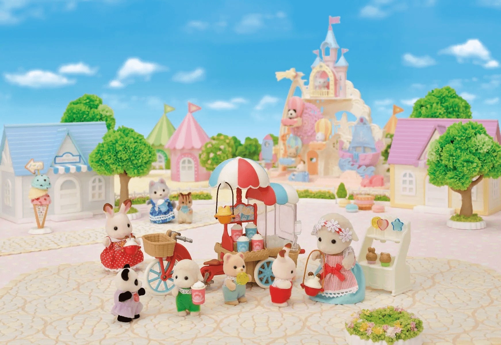 Tricycle de livraison de pop-corn Sylvanian Families, jouet pour enfants de 3 ans et plus