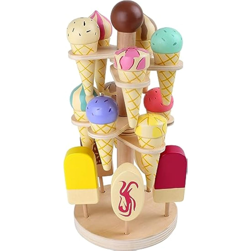 small foot movable wooden ice cream rack, accessories for grocery stores and children's kitchens, from 3 years, 1248