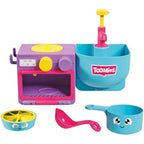 Toomies E73264 Bubble & Bake Bathtime, Bath Toddlers, Kitchen Themed Bubble Making Toy, 2 in 1 Set, Kids Water Play Suitable for 18 M & 2 3 & 4 Year Old Boys & Girls, Multicoloured, 21 X 28 X 15 cm