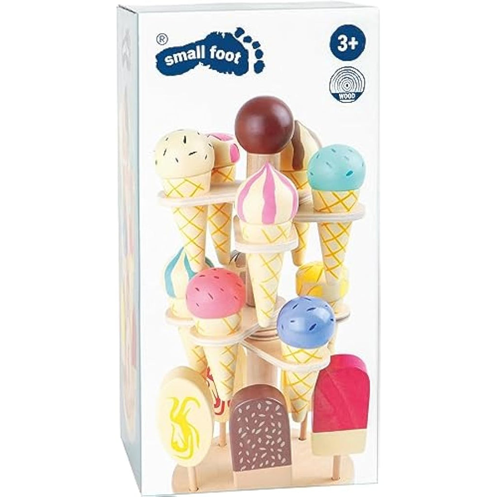 small foot movable wooden ice cream rack, accessories for grocery stores and children's kitchens, from 3 years, 1248