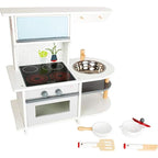 small foot 11159 Children's kitchen with oven, pan, saucepan, kitchen utensils and washbasin, from 3 years old
