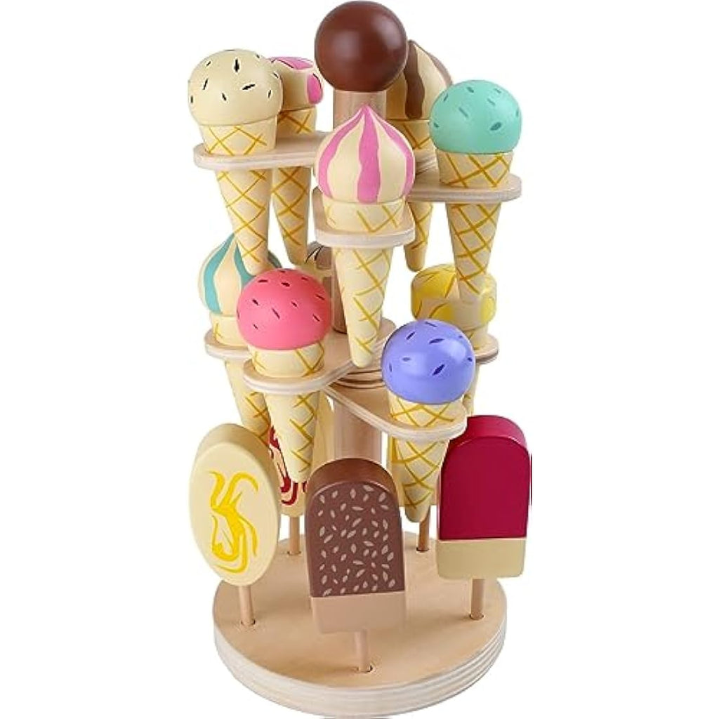 small foot movable wooden ice cream rack, accessories for grocery stores and children's kitchens, from 3 years, 1248
