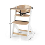 Kinderkraft Enock Wooden Highchair - Wooden White