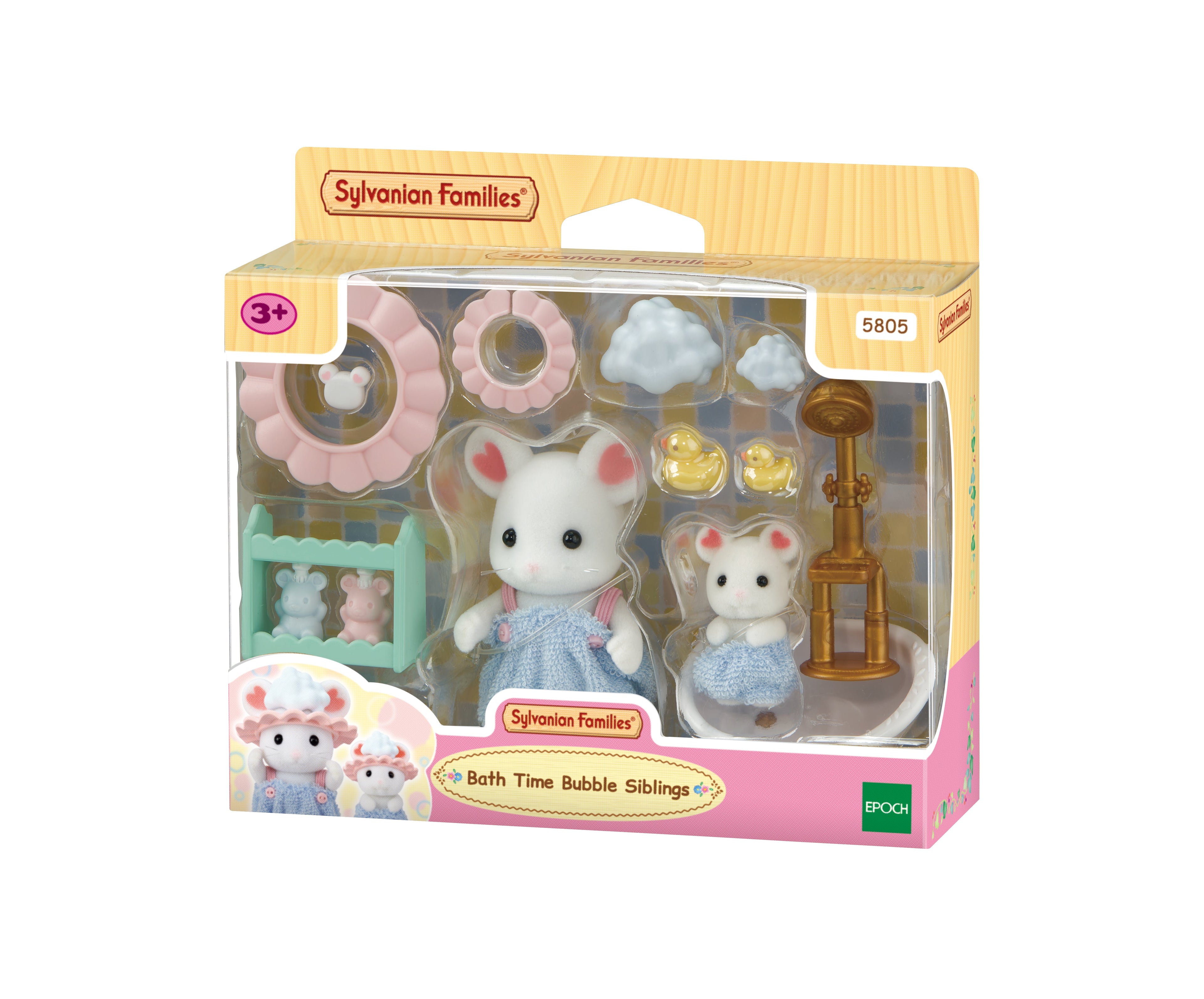Coffret de jeu Sylvanian Families Bain à bulles Frères et sœurs pour les enfants de 3 ans et plus