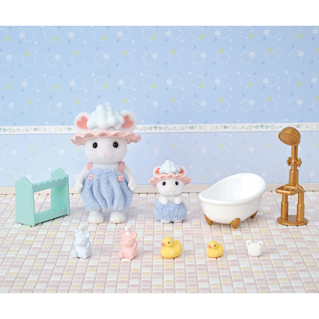 Sylvanian Families Bath Time Bubble Siblings Playset per bambini dai 3 anni in su