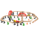 Wooden Railway Bridge Set 107-Piece Toy Car Playset