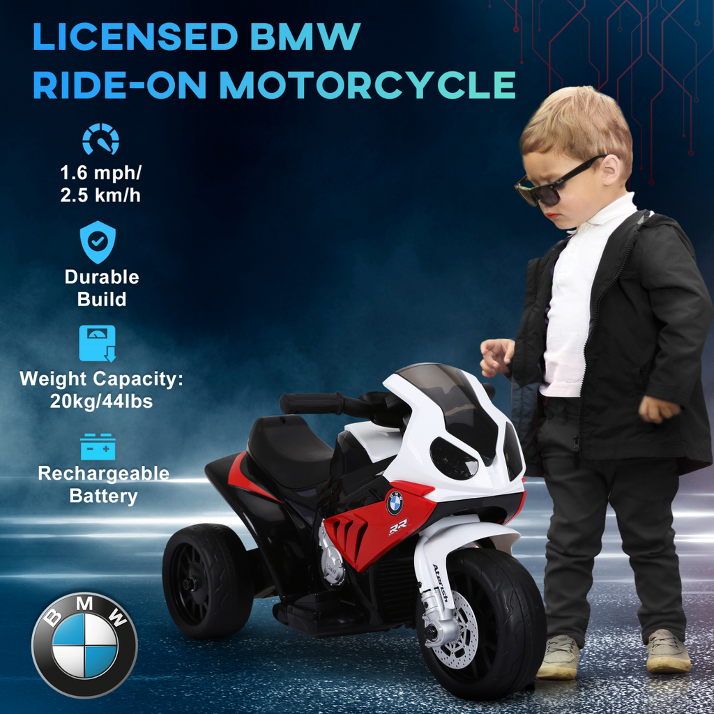 Electric Kids Ride on Motorcycle BMW Liscensed w/ Headlights Music Red