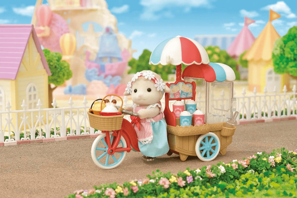 Sylvanian Families - Set da gioco con triciclo per la consegna dei popcorn per bambini dai 3 anni in su