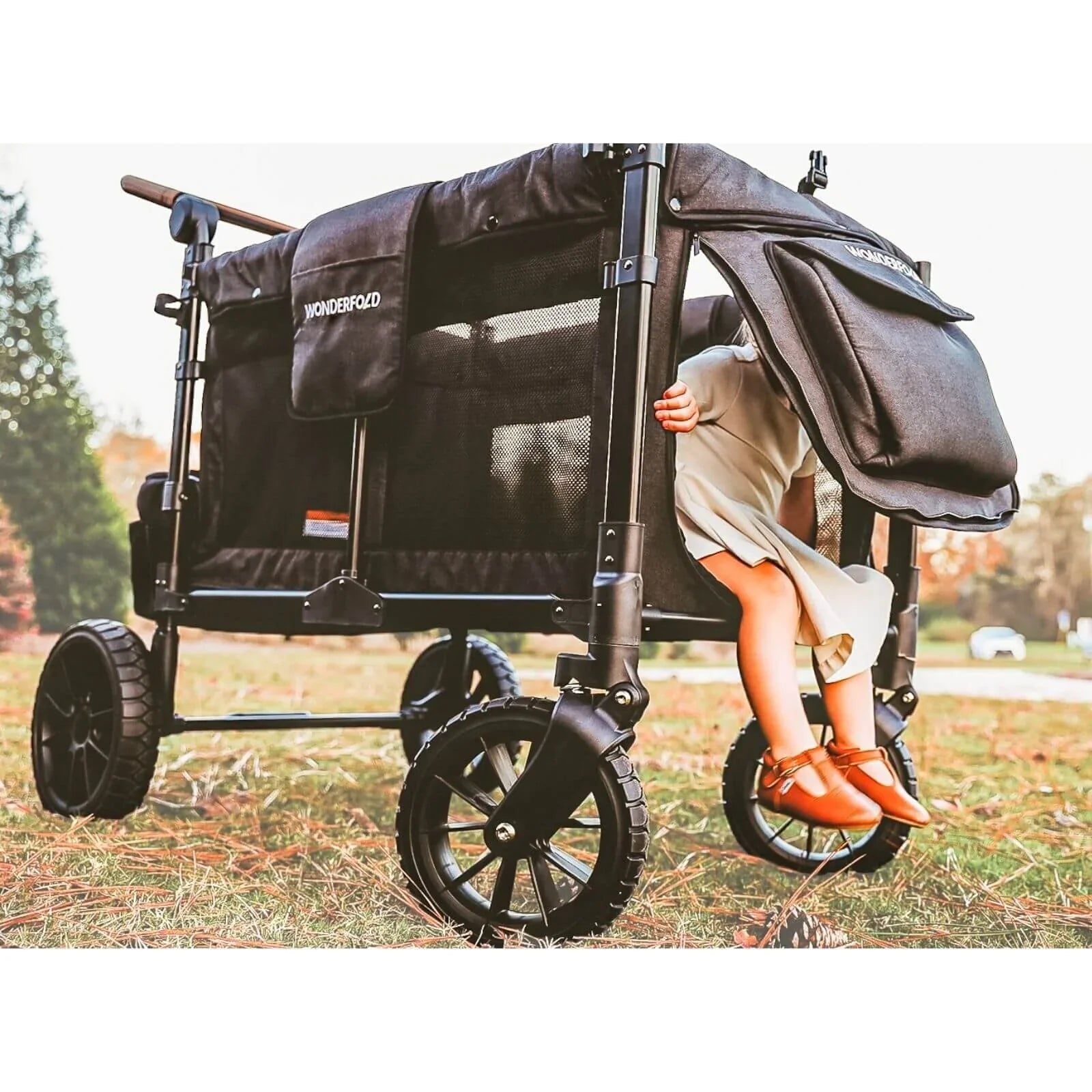 W4 Luxe Quad Stroller Wagon - Volcanic Black