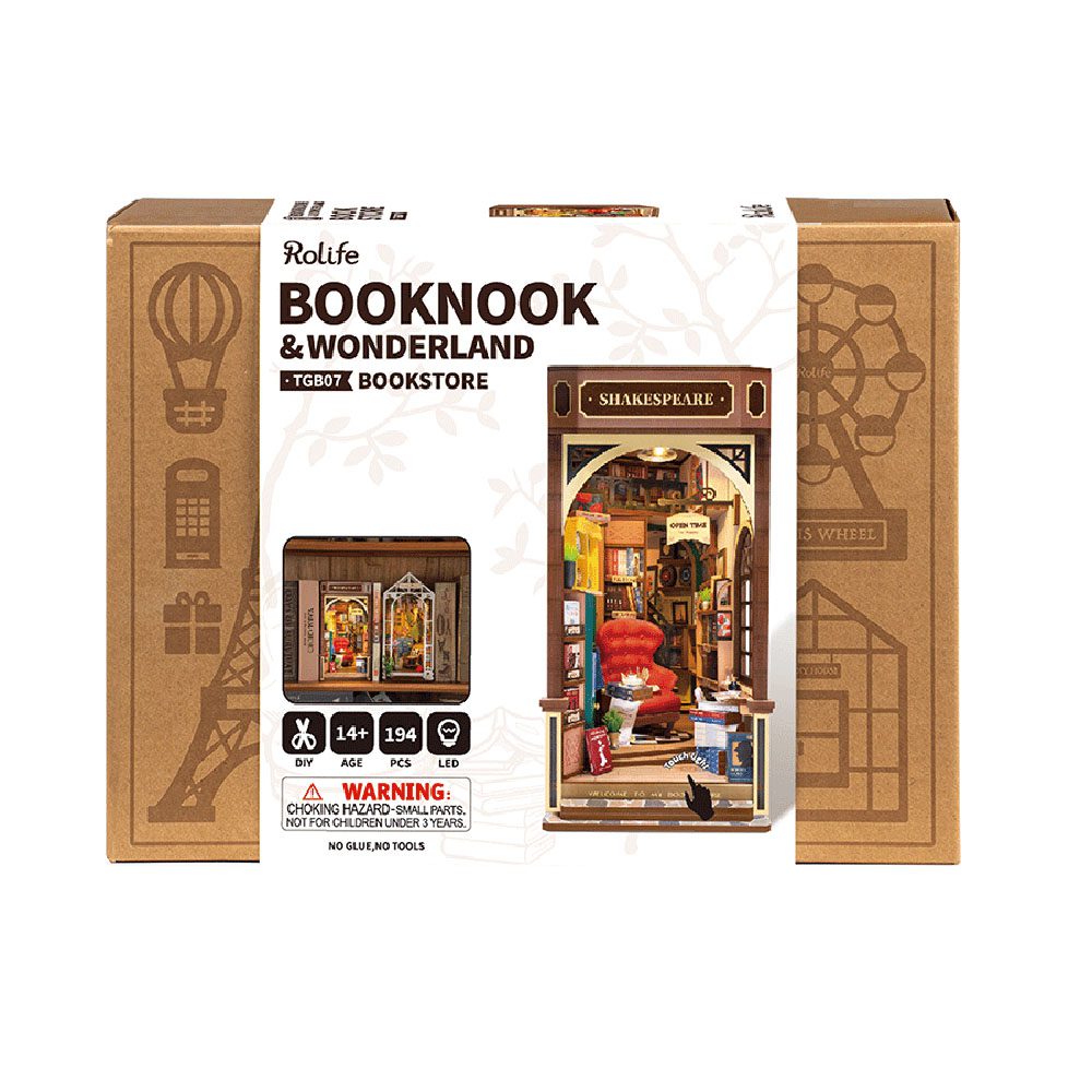 Rolife Shakespeare Bookstore Book Nook Model Kit