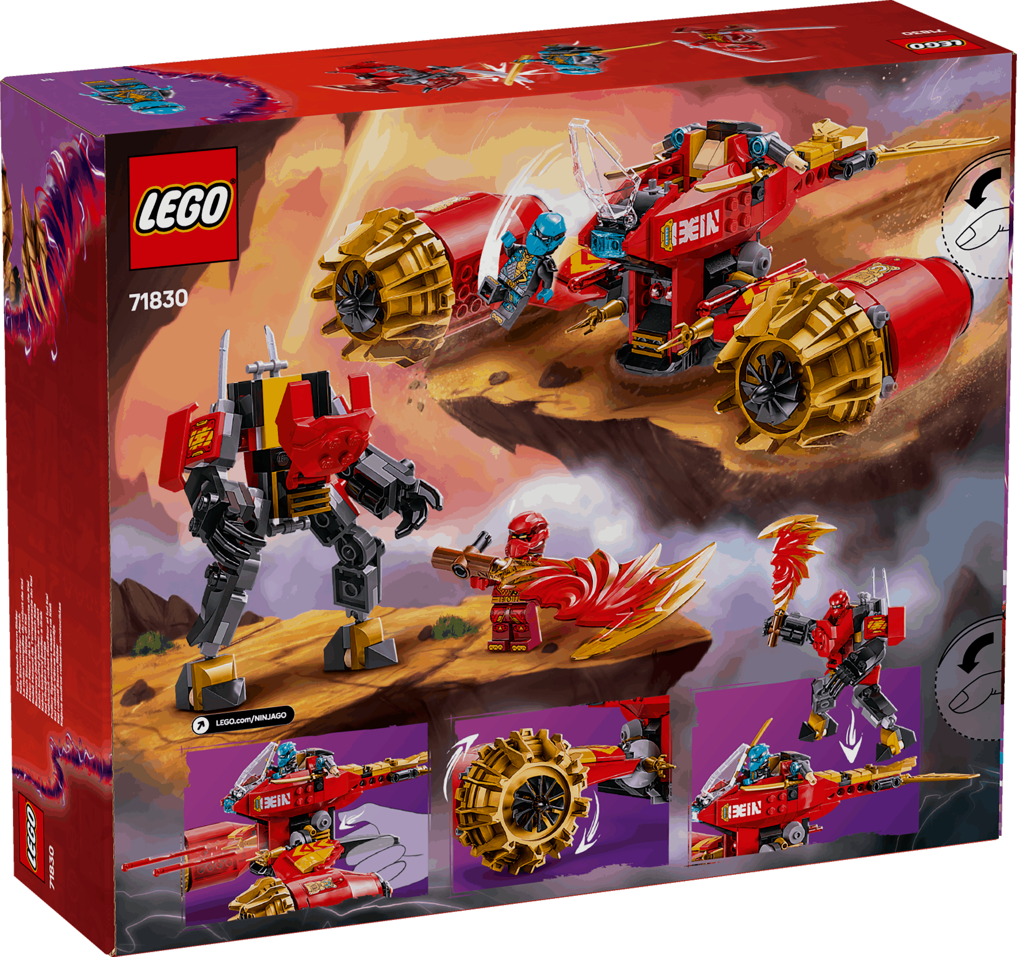 Lego Ninjago 71830 Kai's Mech Storm Rider Playset for Ages 7 and Up