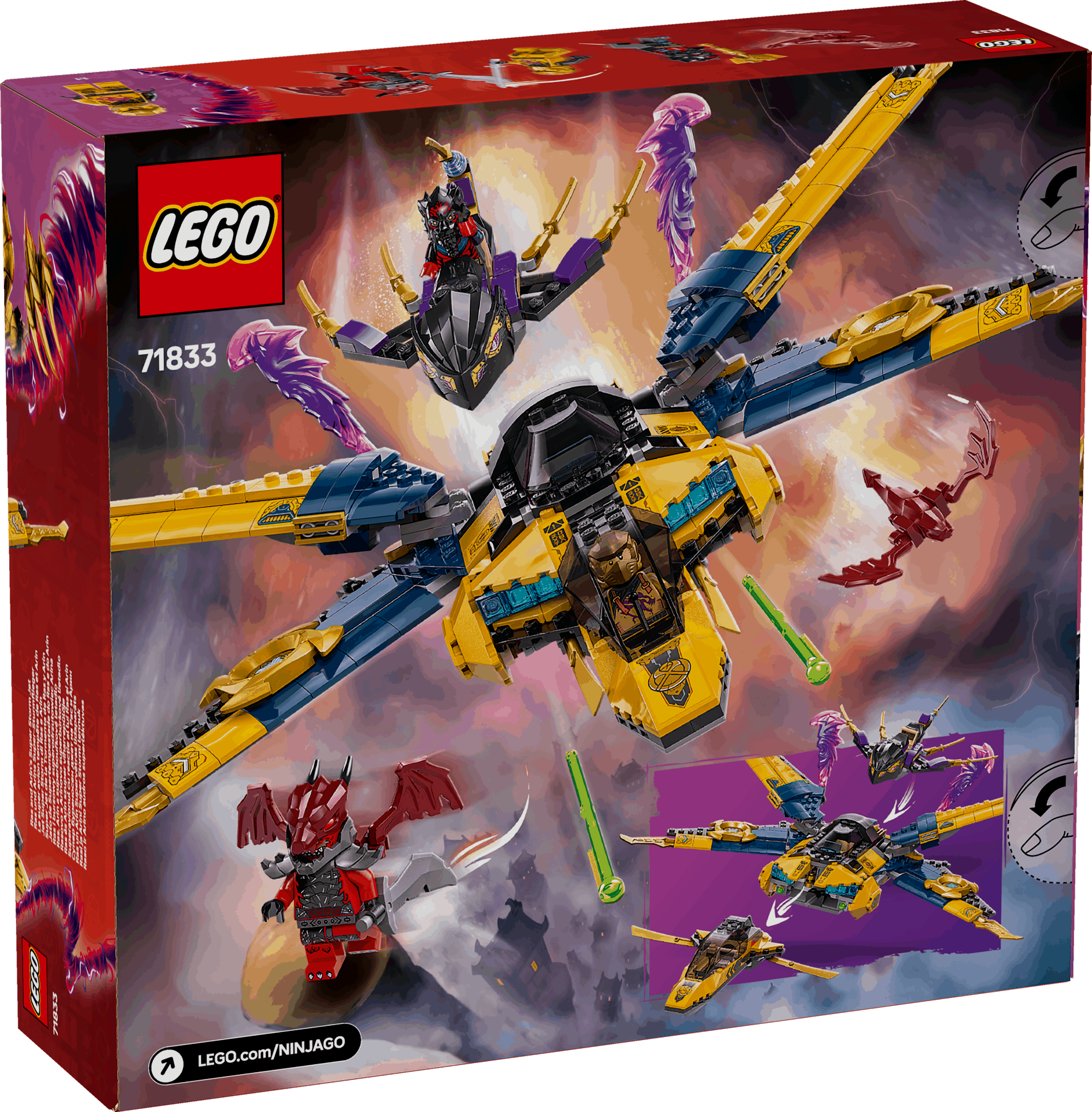 Lego Ninjago 71833 Ras and Arin's Super Storm Jet Playset for Ages 8+