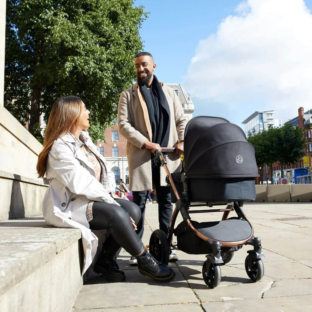 Ickle Bubba Stomp Luxe 2-in-1 Pushchair & Carrycot - Black/Midnight/Tan