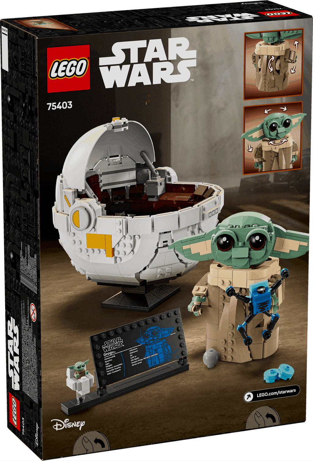 Lego Star Wars 75403 Grogu with Hover Pram Playset for Ages 10 and Up