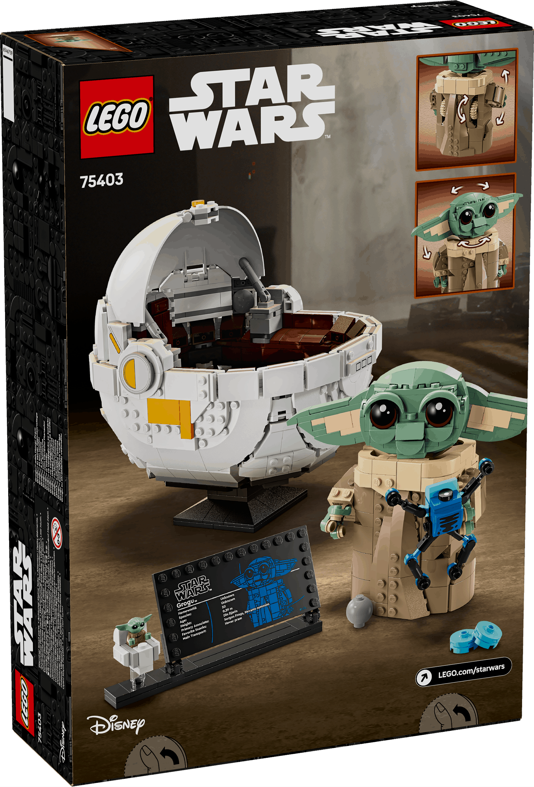 Lego Star Wars 75403 Grogu with Hover Pram Playset for Ages 10 and Up