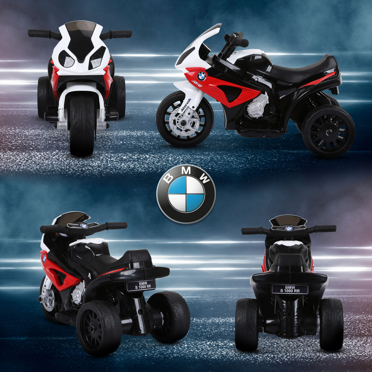 Electric Kids Ride on Motorcycle BMW Liscensed w/ Headlights Music Red