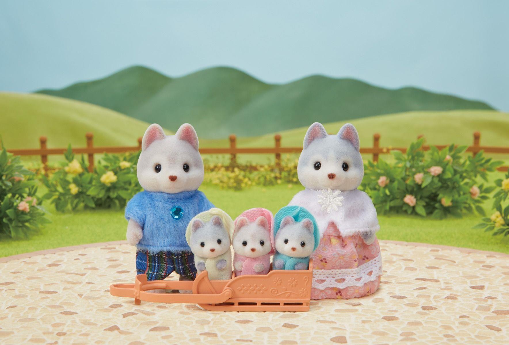 Sylvanian Families - Coffret de jeu Famille Husky pour les enfants de 3 ans et plus