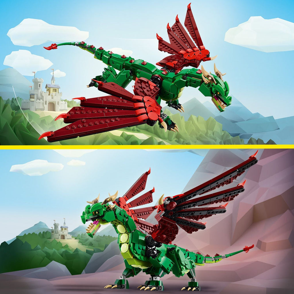 Lego Creator 3 in 1 31161 Medieval Dragon Toy Playset for Ages 9 & Up