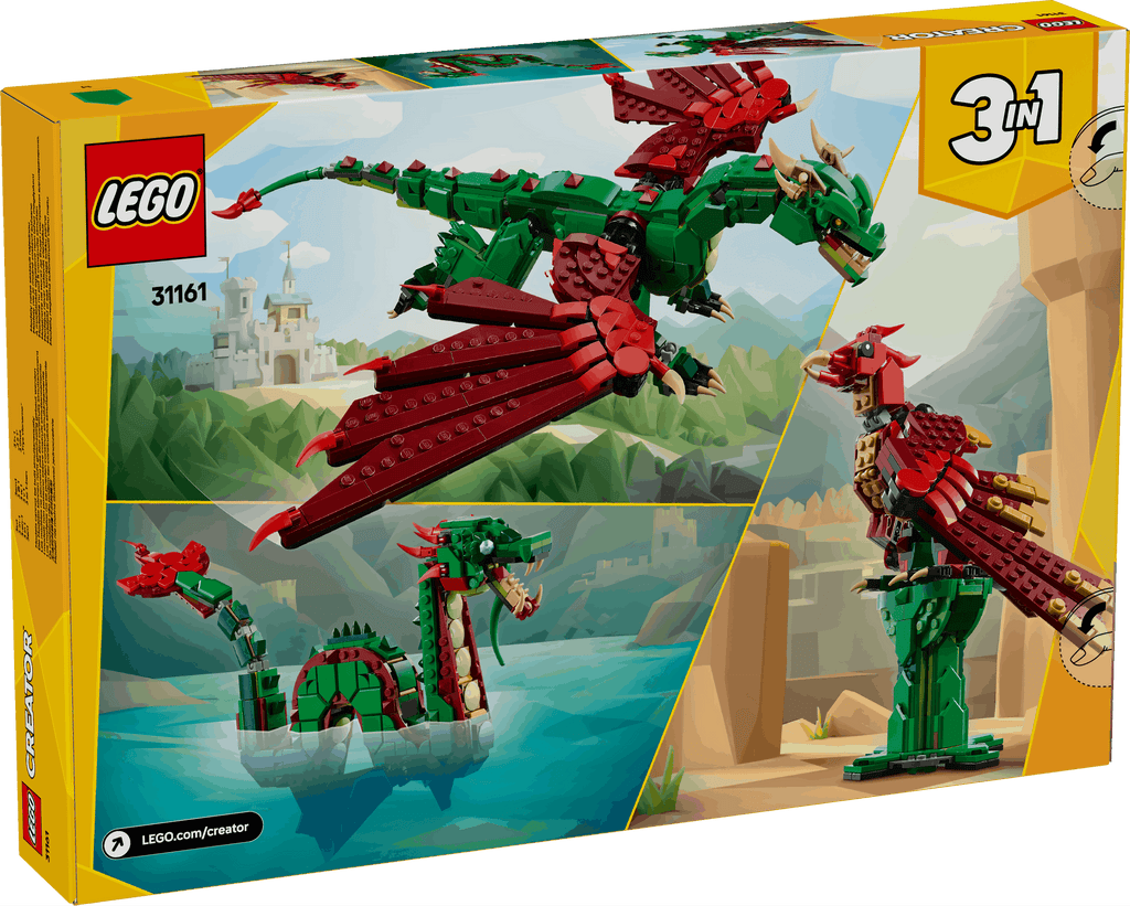 Lego Creator 3 in 1 31161 Medieval Dragon Toy Playset for Ages 9 & Up