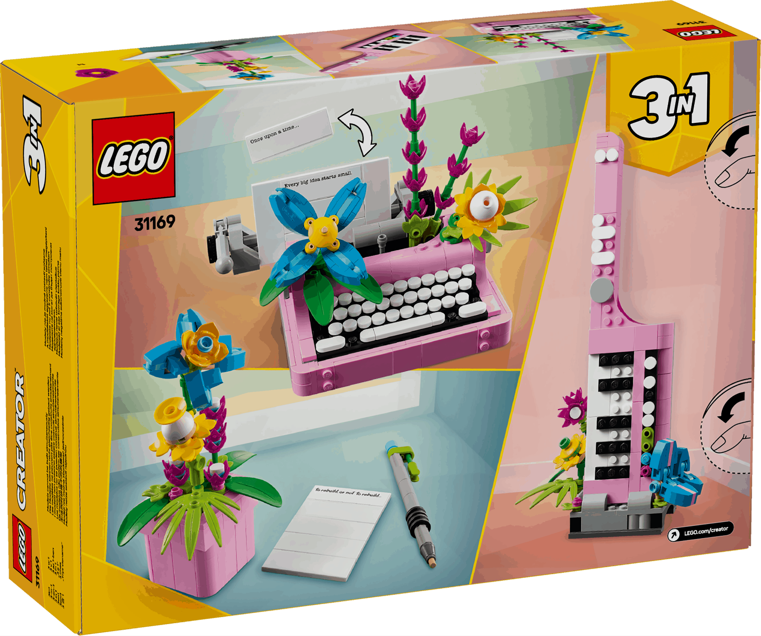 Lego Creator 3 in 1 31169 Typewriter with Flowers for Ages 8 and Up