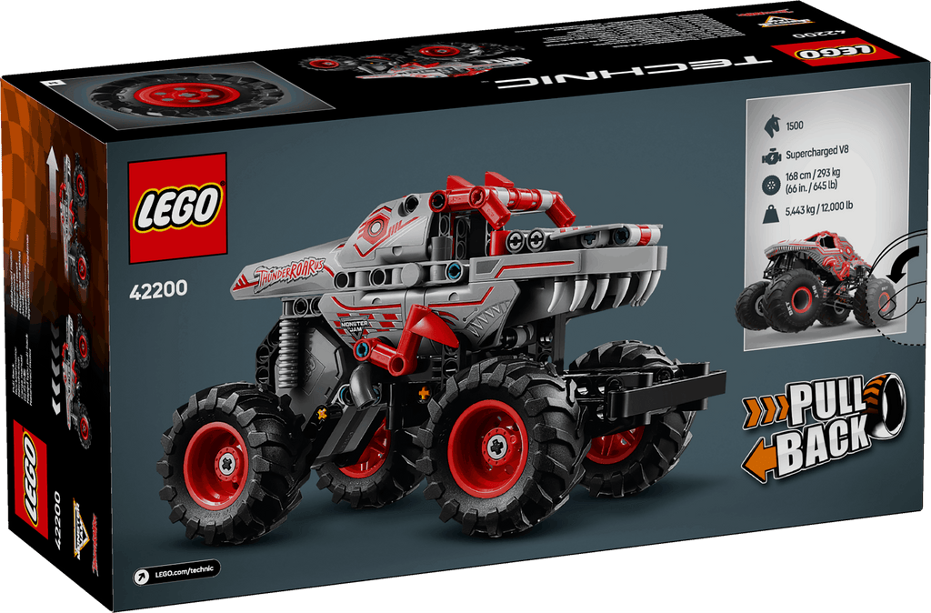 Lego Technic 42200 Monster Jam ThunderROARus Pull-Back Toy for Ages 7+