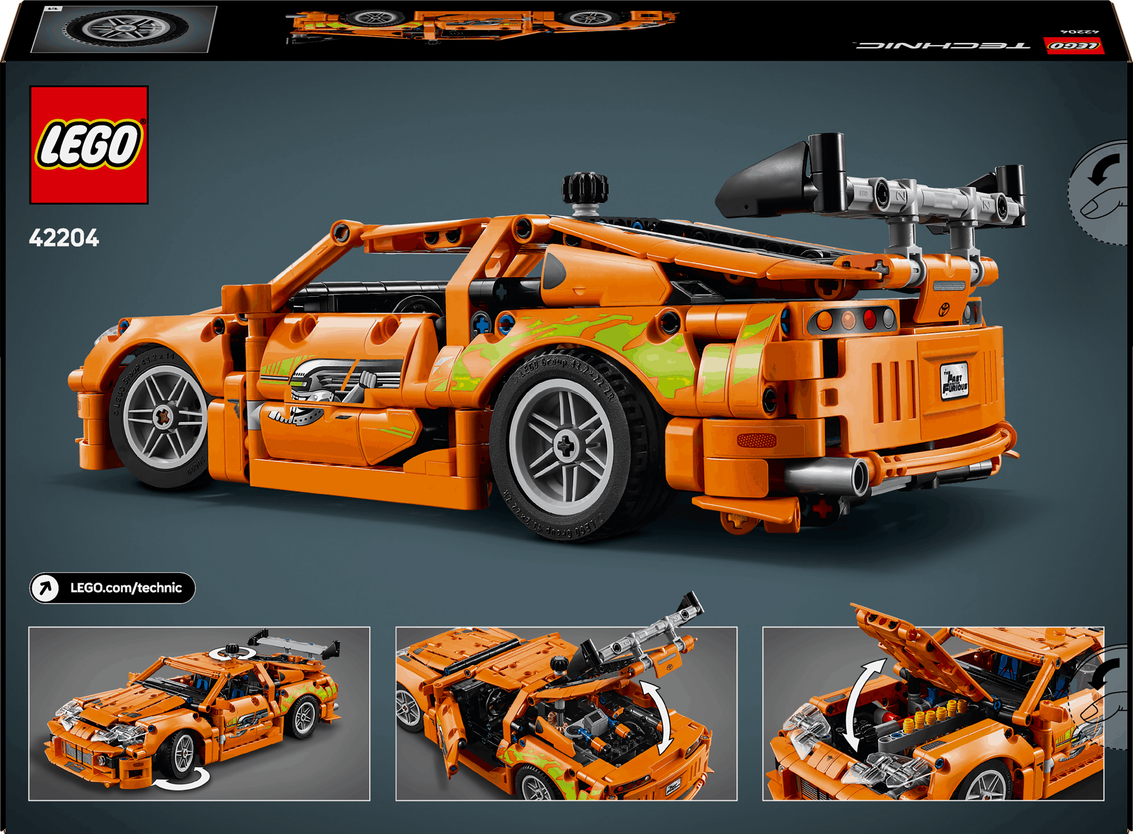 Lego Technic 42204 Fast & Furious Toyota Supra MK4 Playset for Ages 9+
