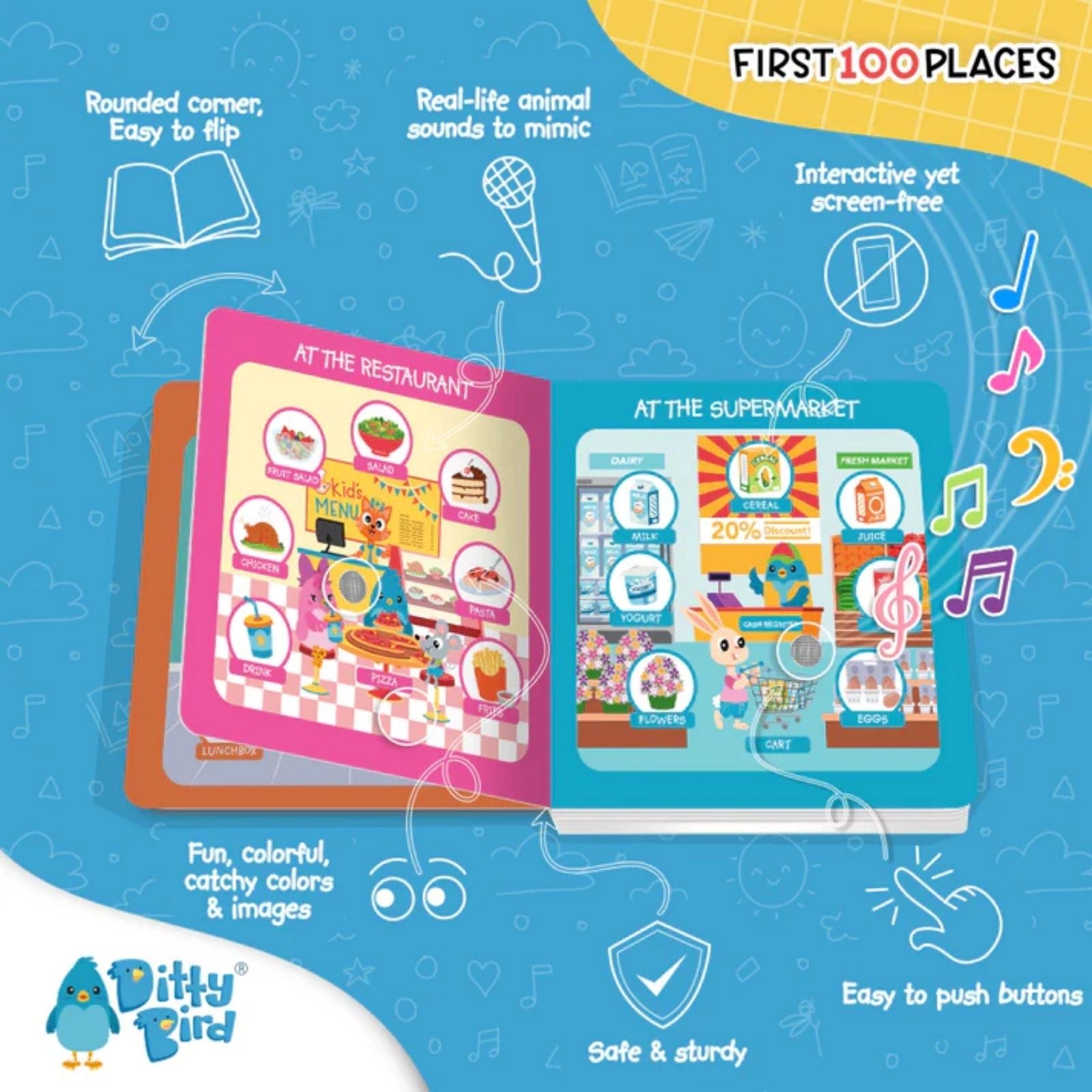 Ditty Bird First 100 Places Book