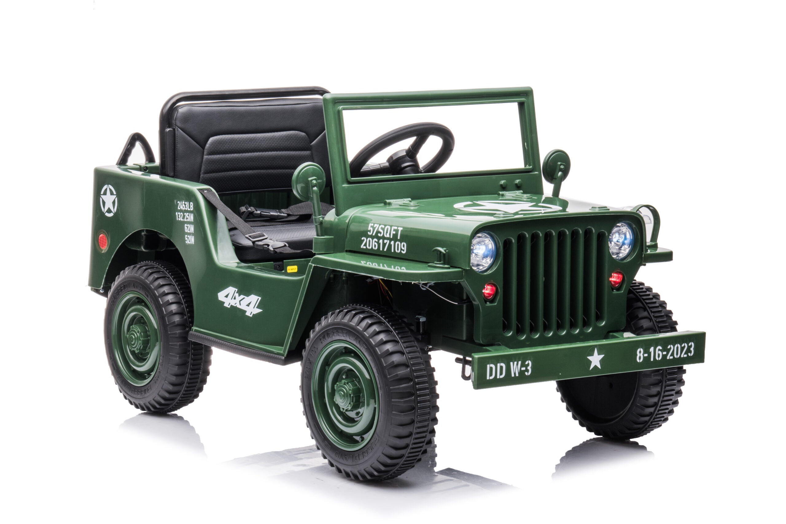 Willys Jeep 12V Kids Ride-On Car with 4 Motors