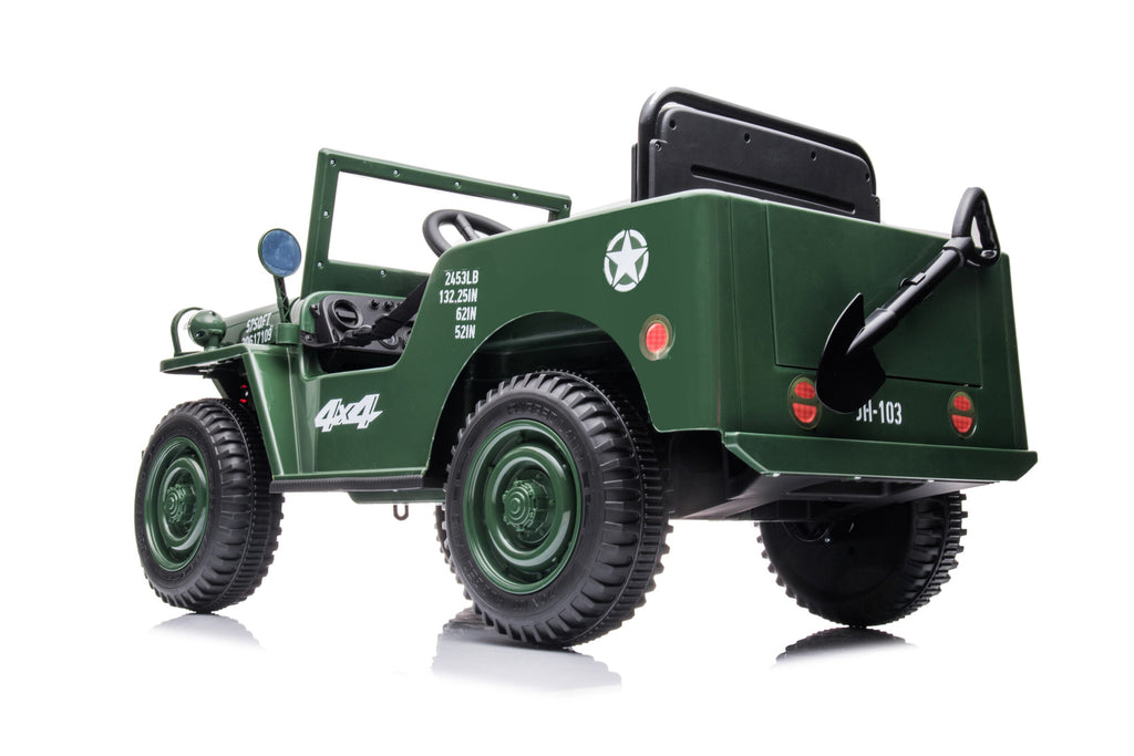 Willys Jeep 12V Kids Ride-On Car with 4 Motors