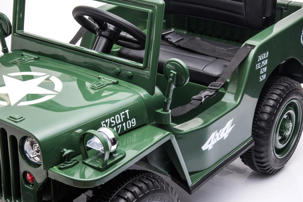 Willys Jeep 12V Kids Ride-On Car with 4 Motors
