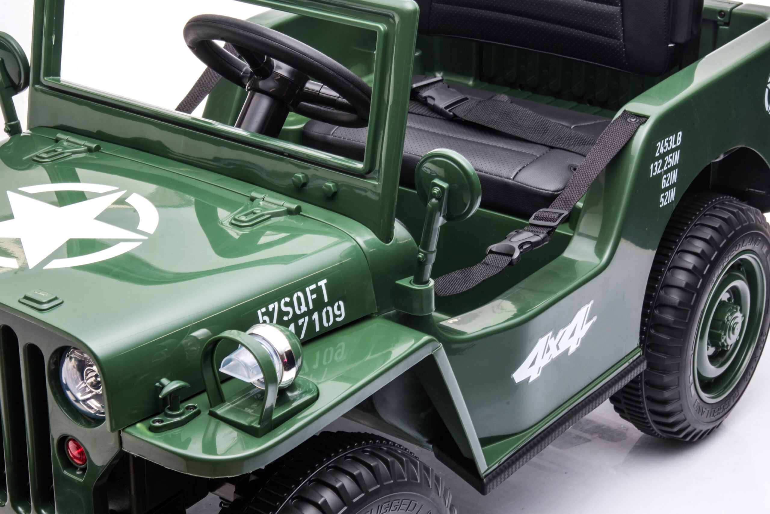 Willys Jeep 12V Kids Ride-On Car with 4 Motors