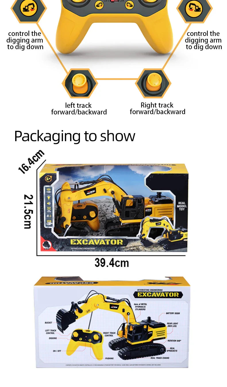 ZMX Engineering Excavator Toy with Remote Control