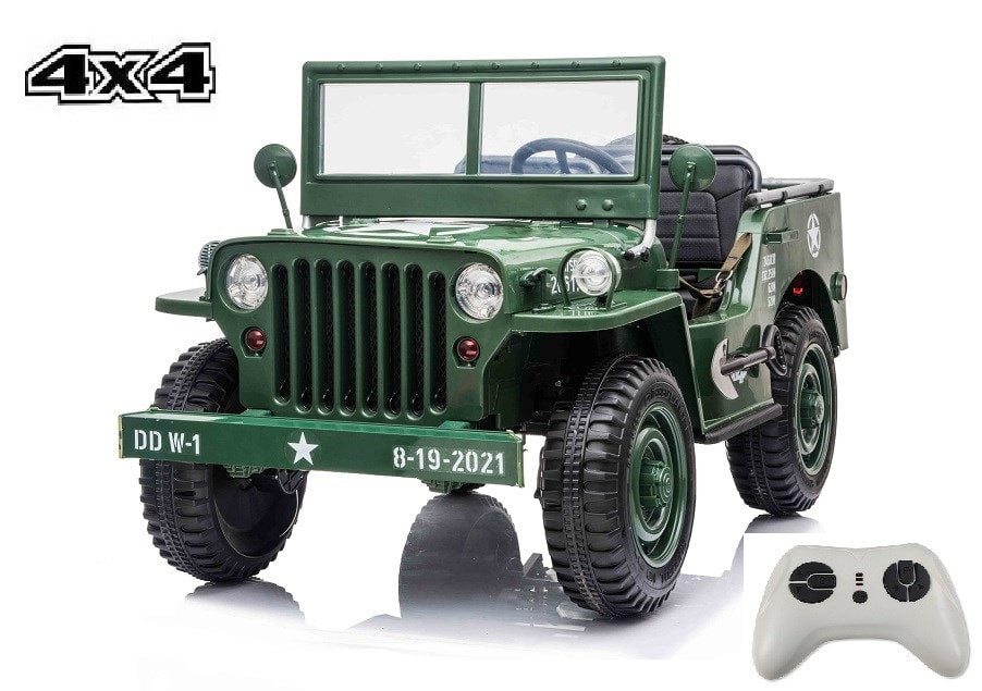 3 Seater Hotchkiss Willys Jeep Ride On 24v