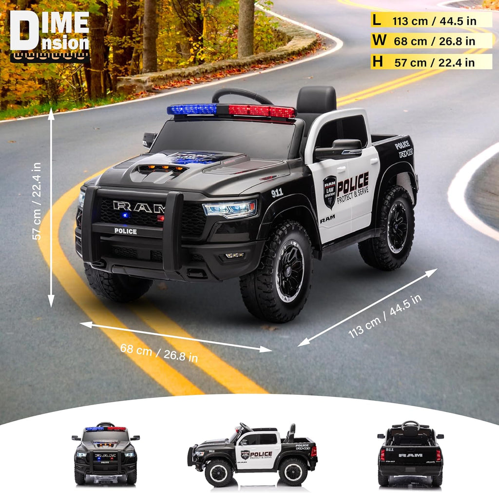 12V Dodge Ram Police Ride-On Car: Your Child's First Patrol Mission
