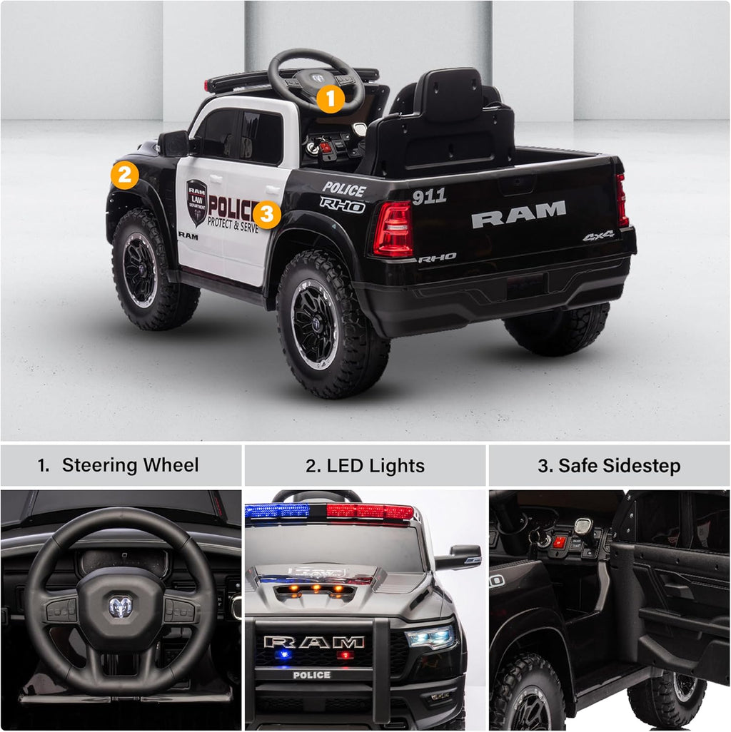12V Dodge Ram Police Ride-On Car: Your Child's First Patrol Mission