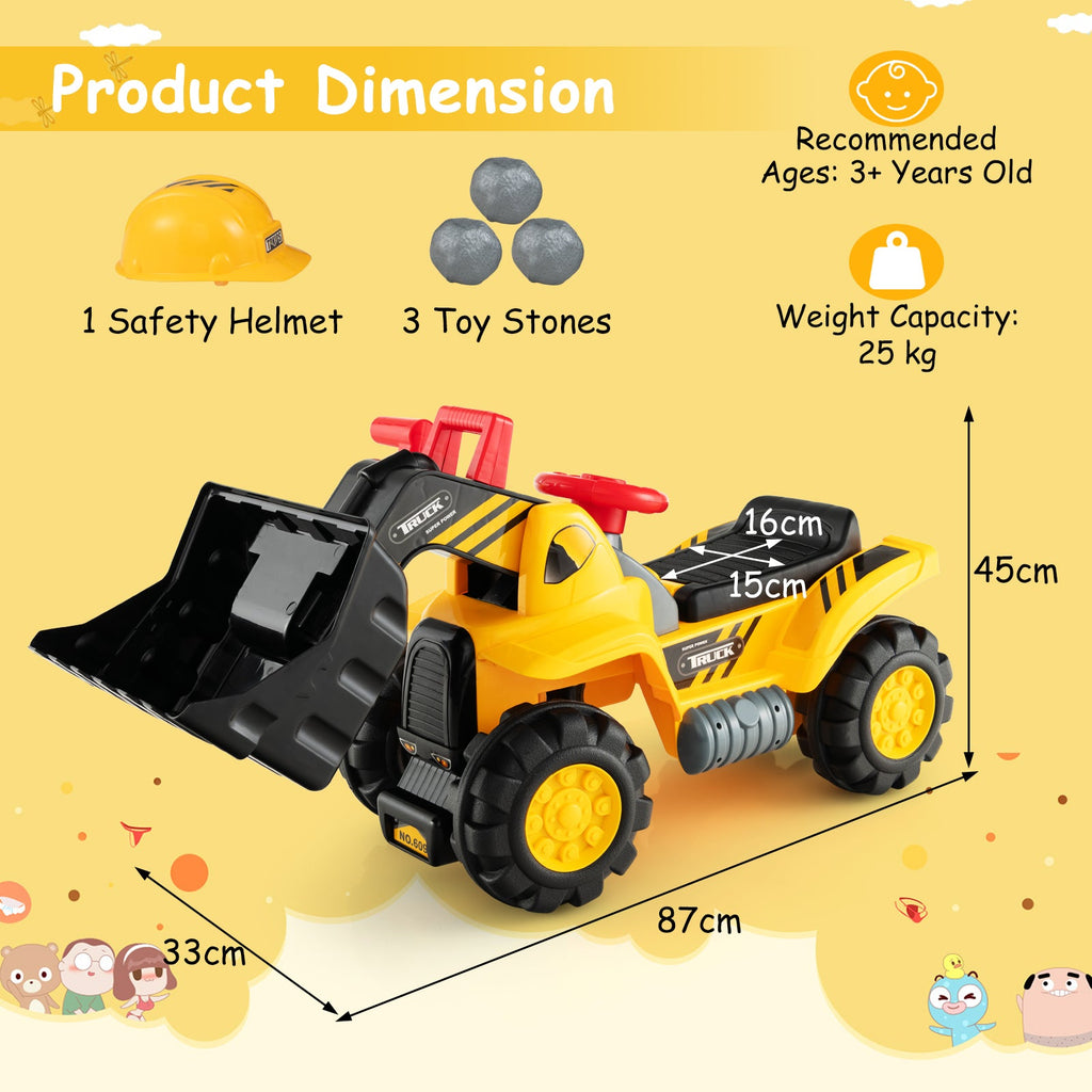 Kids Ride On Bulldozer Toy with Adjustable Bucket and Sound