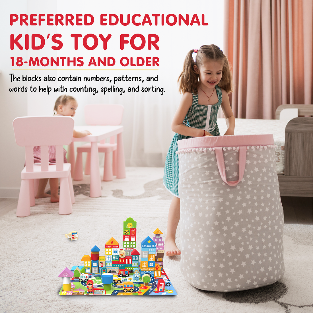 Wooden City Building Block Set 100-Piece Construction Kit