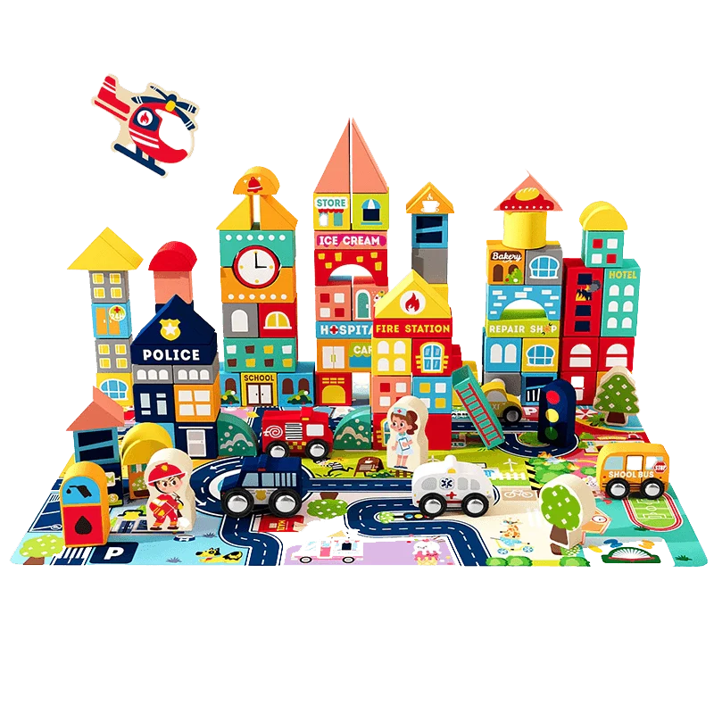 Wooden City Building Block Set 100-Piece Construction Kit