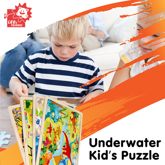 48-Piece Wooden Underwater Puzzle Educational Ocean Scene 3-6