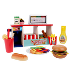 40-Piece Wooden Play Food Set Snack Shop with Drink Dispenser Ages 3+