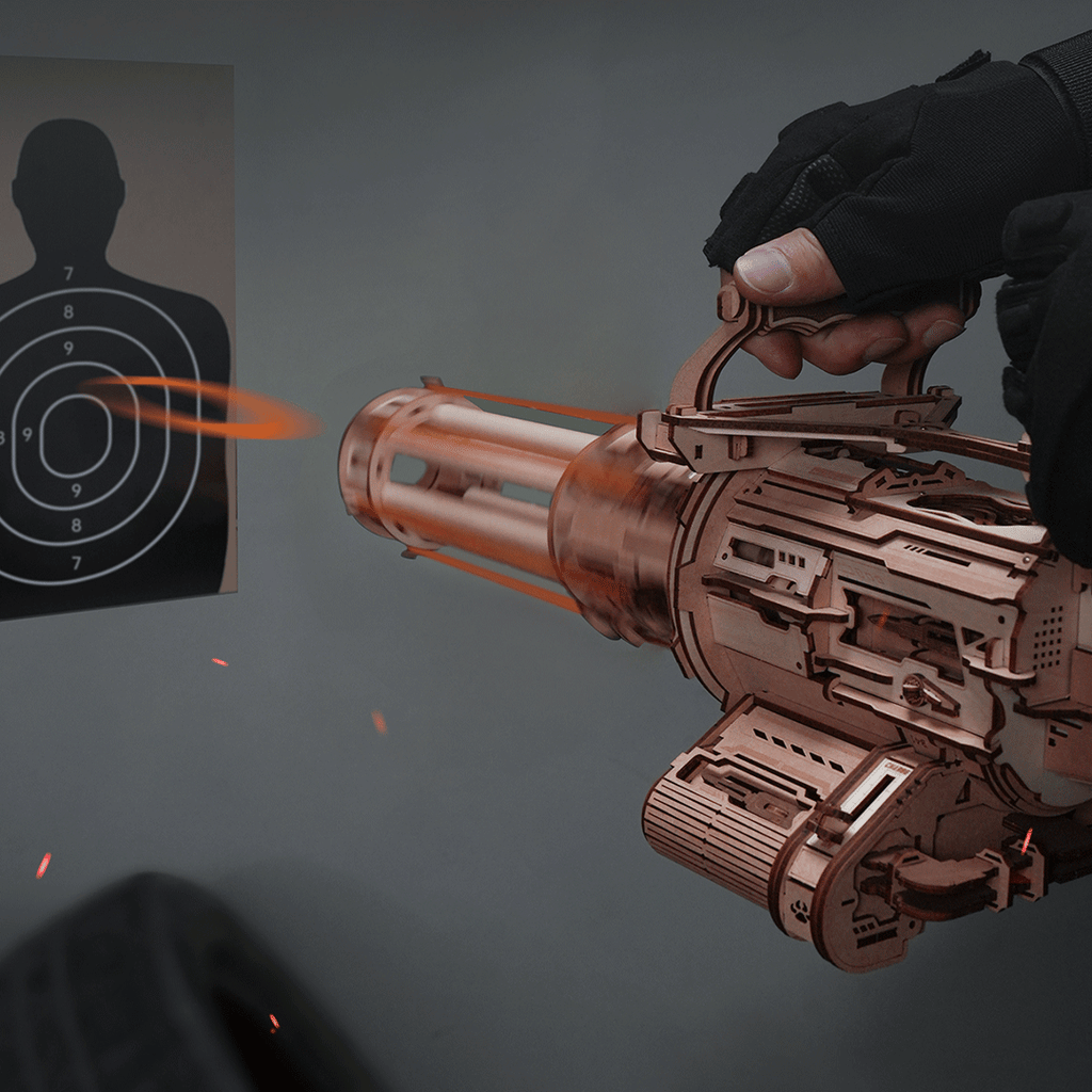 Rotating-Barrel Machine Gun 3D Wooden Puzzle